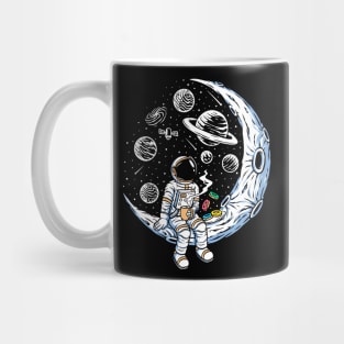 astronaut drinking coffee eating donuts Mug